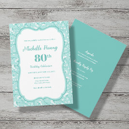 Elegante Invitación de cumpleaños número 80