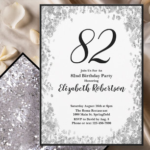 Elegante invitación de cumpleaños número 82 para e