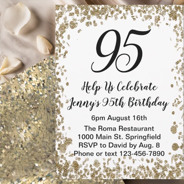 Elegante Invitación de Cumpleaños número 95 para E (Subido por el creador)