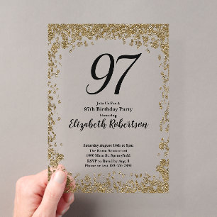 Elegante invitación de cumpleaños número 97 en acr