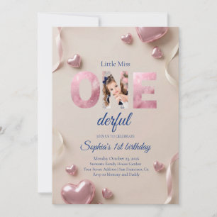 Elegante invitación de cumpleaños "One-derful" par