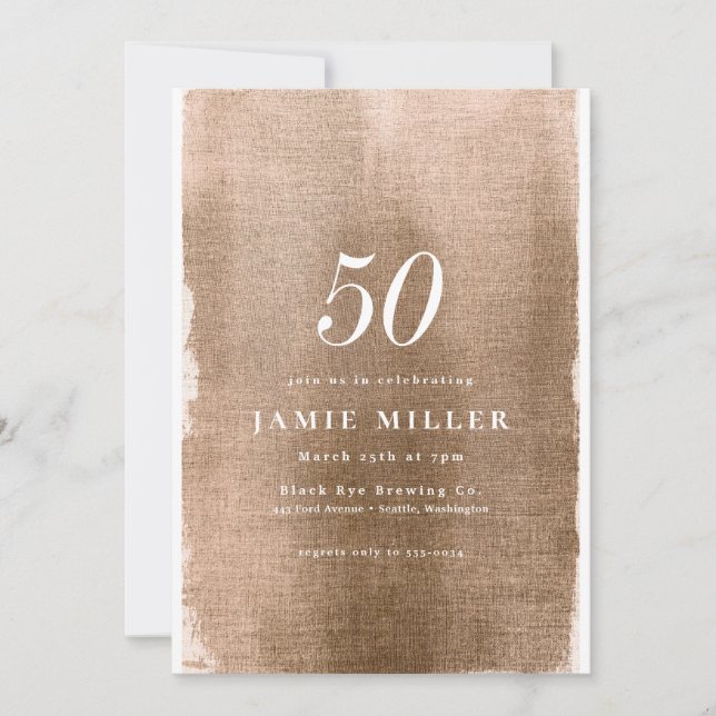 Elegante Invitación de cumpleaños para adultos met (Anverso)