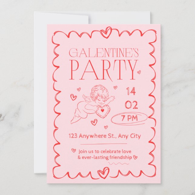 Elegante Invitación de Cumpleaños para Fiesta del  (Anverso)