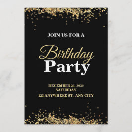 Elegante invitación de cumpleaños personalizable T