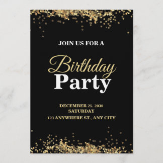 Elegante invitación de cumpleaños personalizable T
