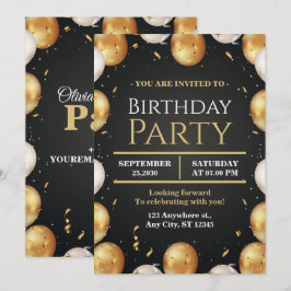 Elegante invitación de cumpleaños personalizable T