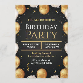 Elegante invitación de cumpleaños personalizable T