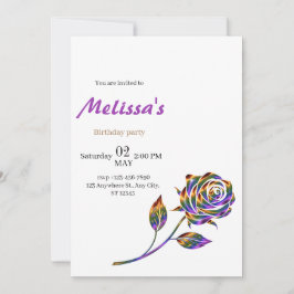 Elegante invitación de cumpleaños Rosa