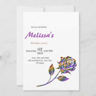 Elegante invitación de cumpleaños Rosa