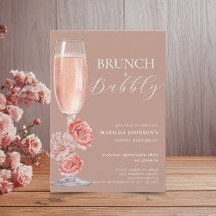 Elegante invitación de cumpleaños Rubor Pink 100