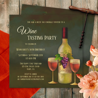 Elegante invitación de degustación de vino Bella A