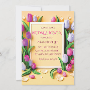 Elegante invitación de Desayuno Nupcial con flores