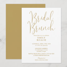 Elegante Invitación de Desayuno Nupcial con Letra 