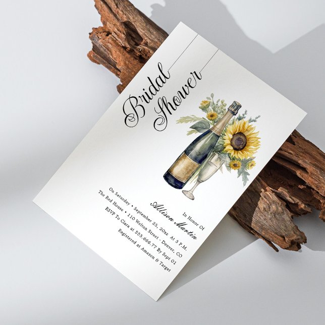 Elegante Invitación de Despedida de Soltera con Ca (Elegant Black Calligraphy Bridal Shower Invitation Personalized)