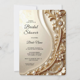 Elegante Invitación de Despedida de Soltera con Fl