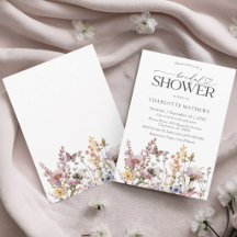 Elegante Invitación de Despedida de Soltera con Fl