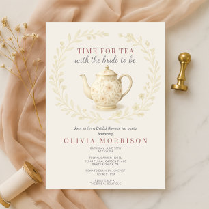 Elegante Invitación de Despedida de Soltera con Fl