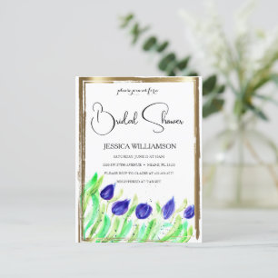 Elegante Invitación de Despedida de Soltera con Fl