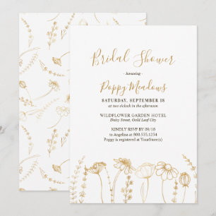 Elegante Invitación de Despedida de Soltera con Fl