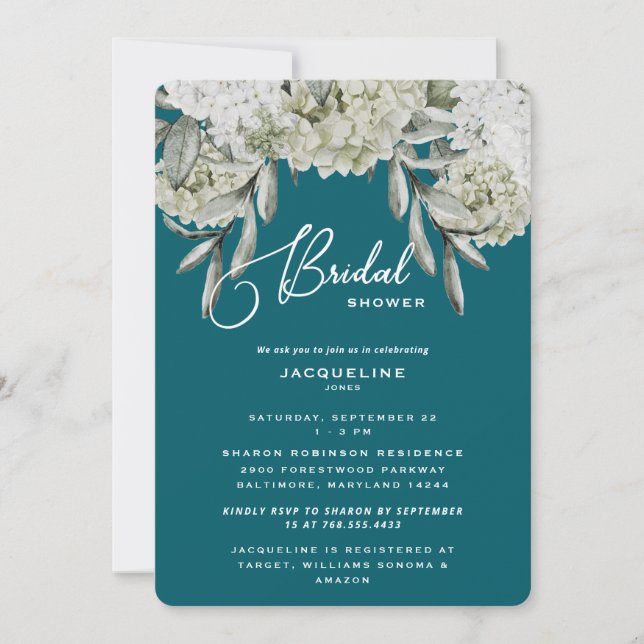 Elegante Invitación de Despedida de Soltera con Ho (Anverso)