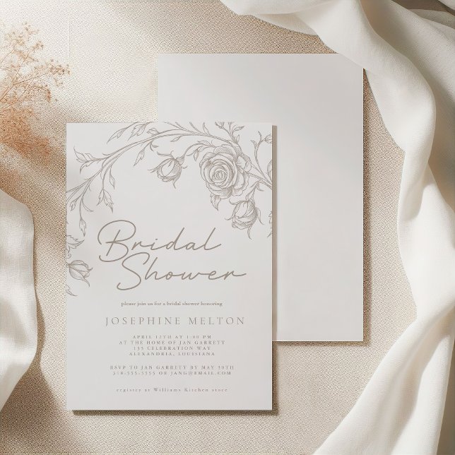 Elegante Invitación de Despedida de Soltera en Sep (Subido por el creador)