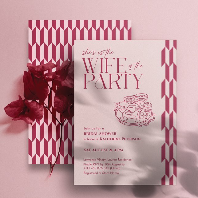 Elegante Invitación de Despedida de Soltera Rosa (Subido por el creador)