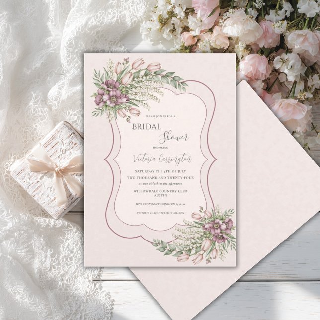 Elegante Invitación de Despedida de Soltera Rosa B (Subido por el creador)