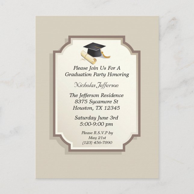 Elegante Invitación de desplazamiento de cierre de (Anverso)