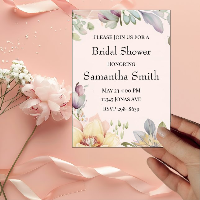 Elegante Invitación de ducha de flores silvestres  (Subido por el creador)