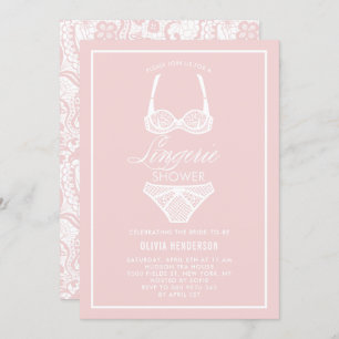 Elegante Invitación De Ducha De Lingerie De Lace R