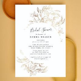 Elegante Invitación de ducha de novia botánica de 
