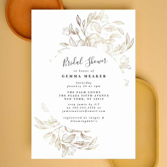 Elegante Invitación de ducha de novia botánica de  (Subido por el creador)