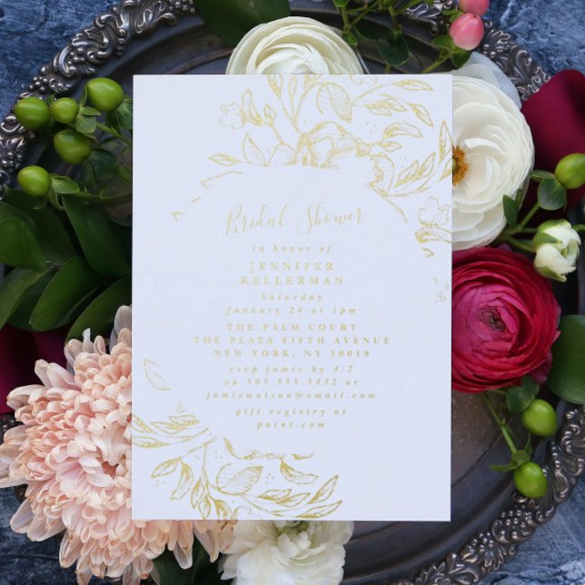 Elegante Invitación de ducha de novia botánica de  (Subido por el creador)
