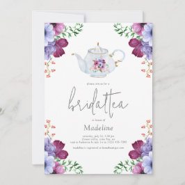 Elegante Invitación de ducha de novia con té de no