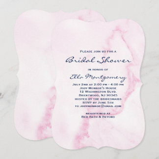 Elegante Invitación de ducha de novia de mármol ro