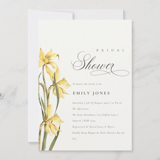 Elegante Invitación de ducha de novia dorada de co (Anverso)
