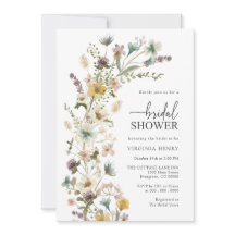 Elegante Invitación de ducha de novia floral