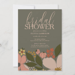 Elegante Invitación de ducha de novia floral