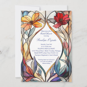 Elegante Invitación de ducha de novia floral