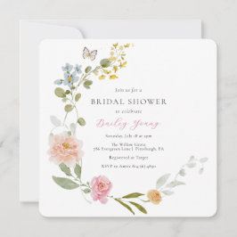 Elegante Invitación de ducha de novia floral