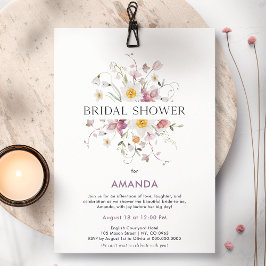 Elegante Invitación de ducha de novia floral