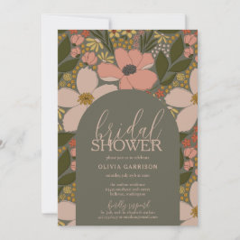 Elegante Invitación de ducha de novia floral