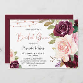 Elegante Invitación de ducha de novia floral borgo