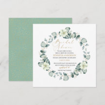 Elegante Invitación de ducha de novia floral de Ec