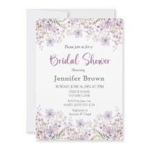 Elegante Invitación de ducha de novia Lilac