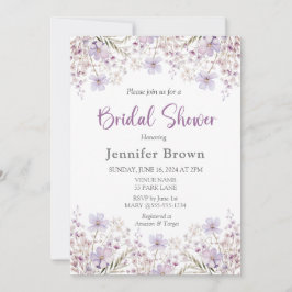 Elegante Invitación de ducha de novia Lilac