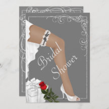 Elegante Invitación de ducha de novia plateada