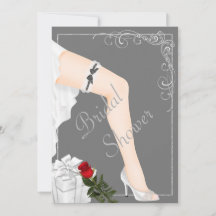 Elegante Invitación de ducha de novia plateada