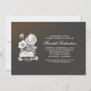 elegante invitación de ducha de novia vintage