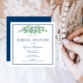 Elegante invitación de ducha de novia y marina bla